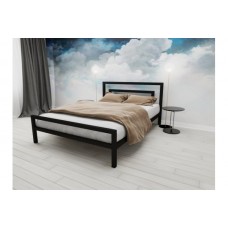Металлическая кровать Куба 1200*2000 мм черная