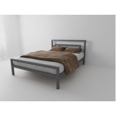 Металлическая кровать Куба 1200*2000 мм серая