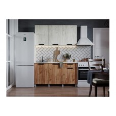 Кухня Диор 1500 без стекла дуб крафт белый/ дуб крафт табачный