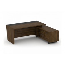 Стол руководителя с тумбой Corner COR.SRT-20 (R) Орех Лоренцо/Графит