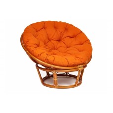 Кресло Papasan 23/01 W с подушкой Cognac, ткань Оранжевый
